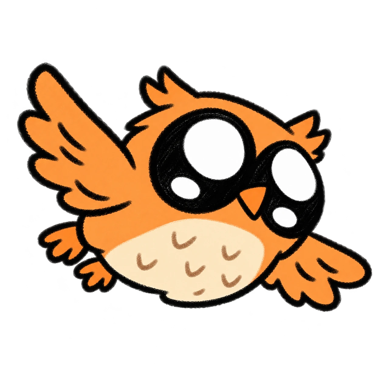 OWLO banking to the right with both wings spread